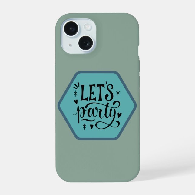 Vintage Badge Simple Phone Case | let’s party  (Back)