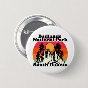 Vintage Badlands National Park 6 Cm Round Badge