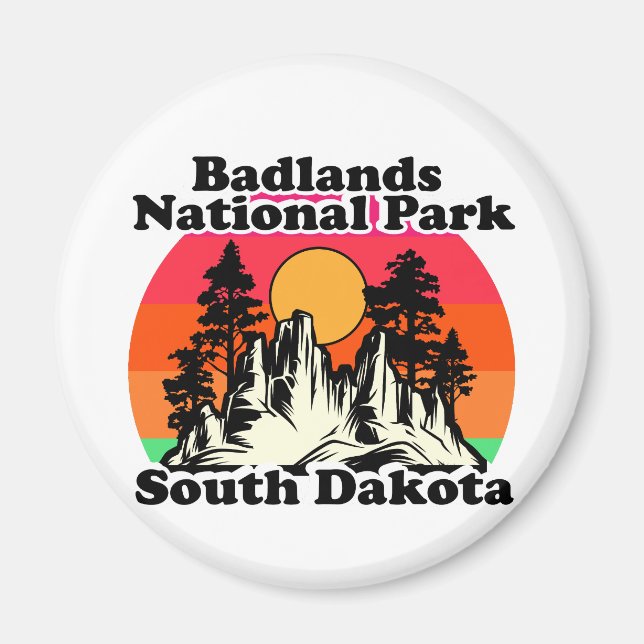 Vintage Badlands National Park Magnet (Front)