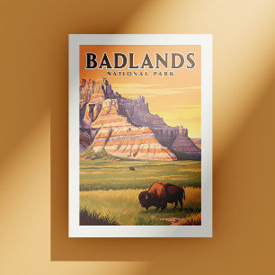 Vintage Badlands National Park Postcard
