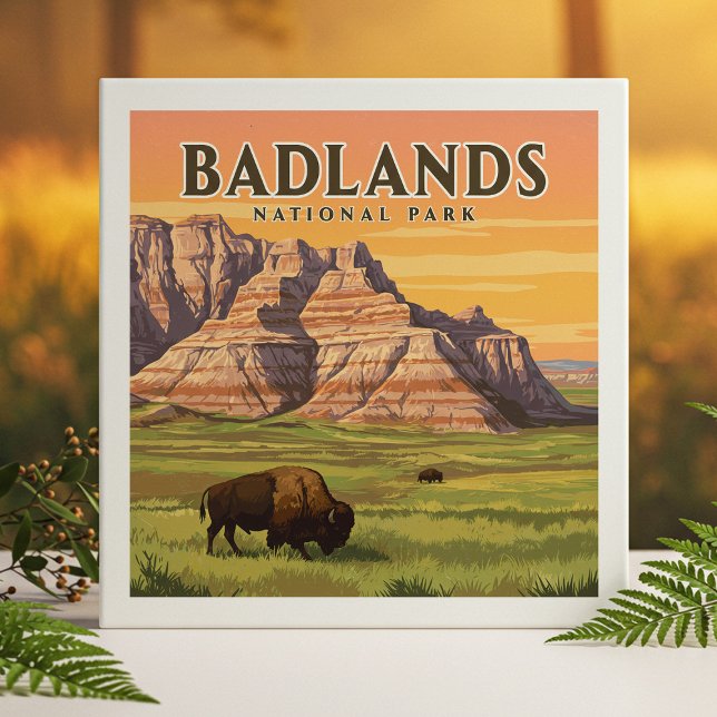 Vintage Badlands National Park Tile (Creator Uploaded)