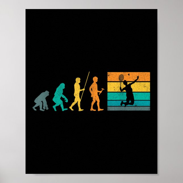 Vintage Badminton Evolution Shuttle Retro Badminto Poster (Front)