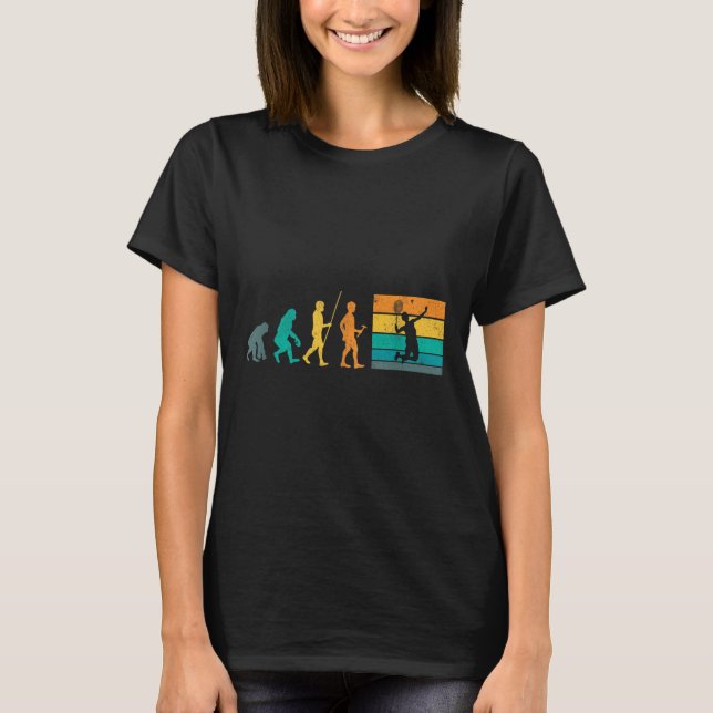 Vintage Badminton Evolution Shuttle Retro Badminto T-Shirt (Front)