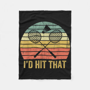 Vintage Badminton Funny Retro Shuttle Birdie Sport Fleece Blanket