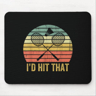 Vintage Badminton Funny Retro Shuttle Birdie Sport Mouse Mat