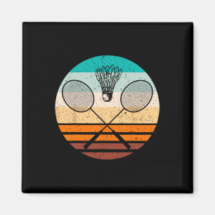 Vintage Badminton Player Badminton Magnet