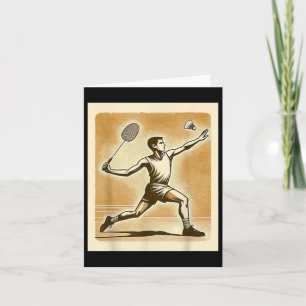 Vintage Badminton Player Shuttle Badmintoner  Card
