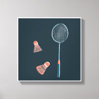 Vintage badminton print - hand drawn for you!