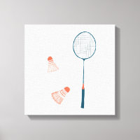 Vintage badminton print white: hand drawn for you!