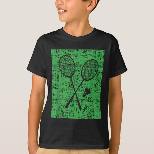 Vintage Badminton Rackets And Shuttle  T-Shirt (Front)