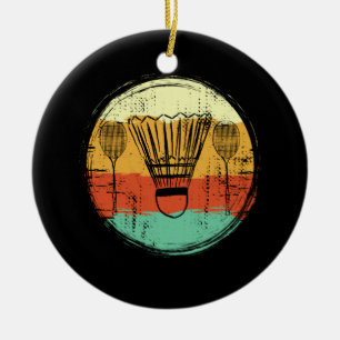 Vintage Badminton Set Ceramic Tree Decoration