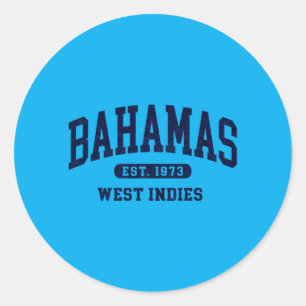Vintage Bahamas Est 1973 Men Vacation Outfit Retro Classic Round Sticker