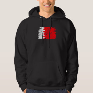 Vintage Bahrain Bahraini Flag Pride Support Bahrai Hoodie