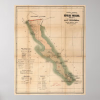 Vintage Baja California Postal Map (1904)