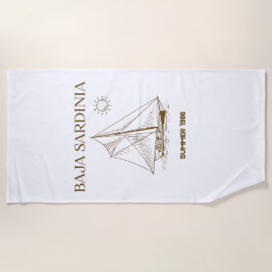 Vintage Baja Sardinia 1986 Sailing Beach Towel