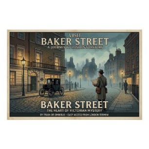 Vintage Baker Street London Travel Poster