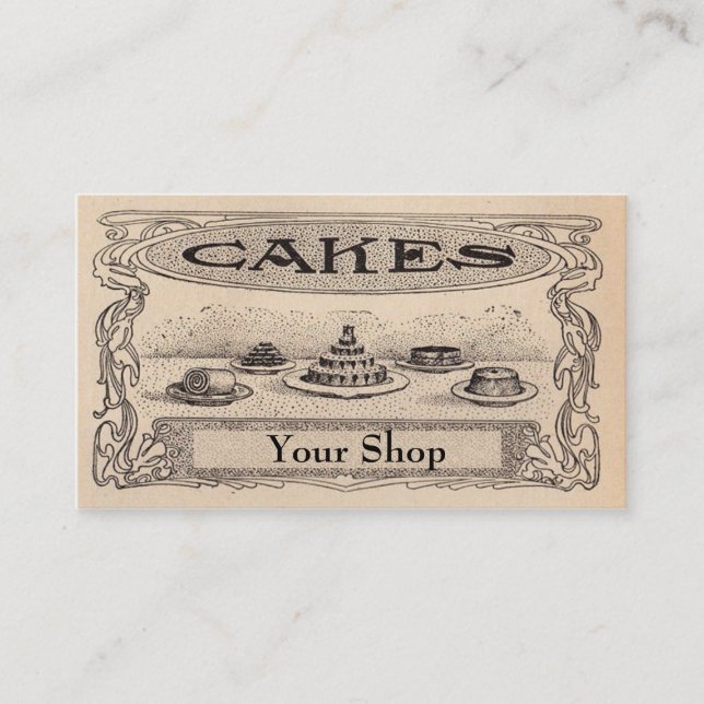 Vintage Bakery business Cards (Front)