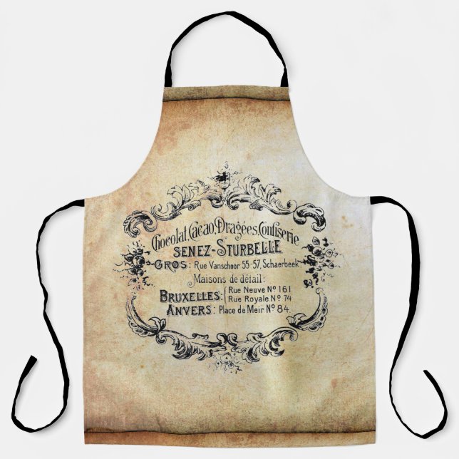 Vintage Bakery Cafe Confiserie Chef Cook Apron (Front)