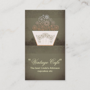 vintage bakery cafe cupcake business card