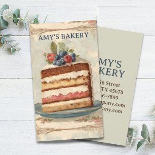 Vintage Baking Baker Pastry Chef Bakery Cake Business Card