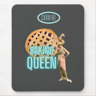 Vintage Baking Queen on Grey Personalised Mouse Mat