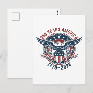 Vintage Bald Eagle 250 Years America – 1776-2026 Postcard