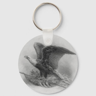 vintage bald eagle keychain