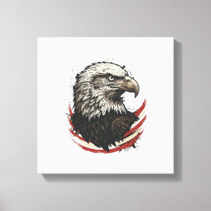 Vintage Bald Eagle Patriotic Engraving Shirt Desig Canvas Print