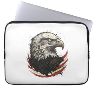 Vintage Bald Eagle Patriotic Engraving Shirt Desig Laptop Sleeve