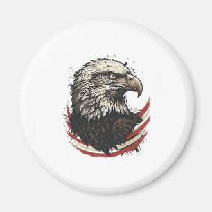 Vintage Bald Eagle Patriotic Engraving Shirt Desig Magnet