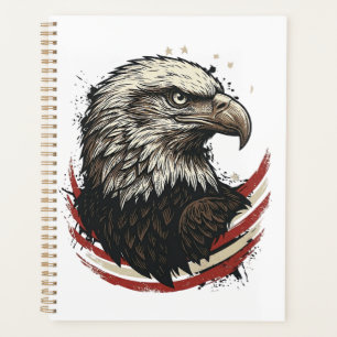 Vintage Bald Eagle Patriotic Engraving Shirt Desig Planner