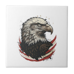 Vintage Bald Eagle Patriotic Engraving Shirt Desig Tile