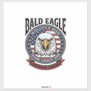 Vintage Bald Eagle Patriotic T-Shirt Design_1