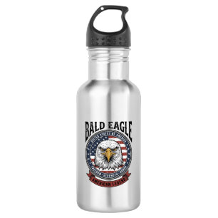 Vintage Bald Eagle Patriotic T-Shirt Design_1 532 Ml Water Bottle