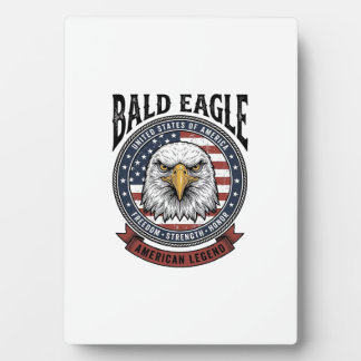 Vintage Bald Eagle Patriotic T-Shirt Design_1 Plaque