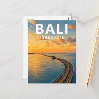 Vintage Bali Postcard – Bali Mandara Sea Toll Road