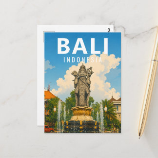 Vintage Bali Postcard – Catur Muka Monument