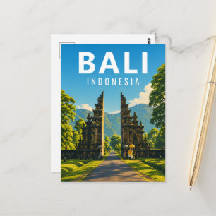 Vintage Bali Postcard – Handara Gate
