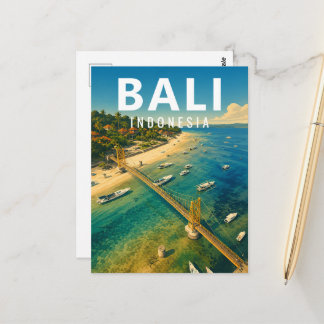 Vintage Bali Postcard – Nusa Lembongan Bridge