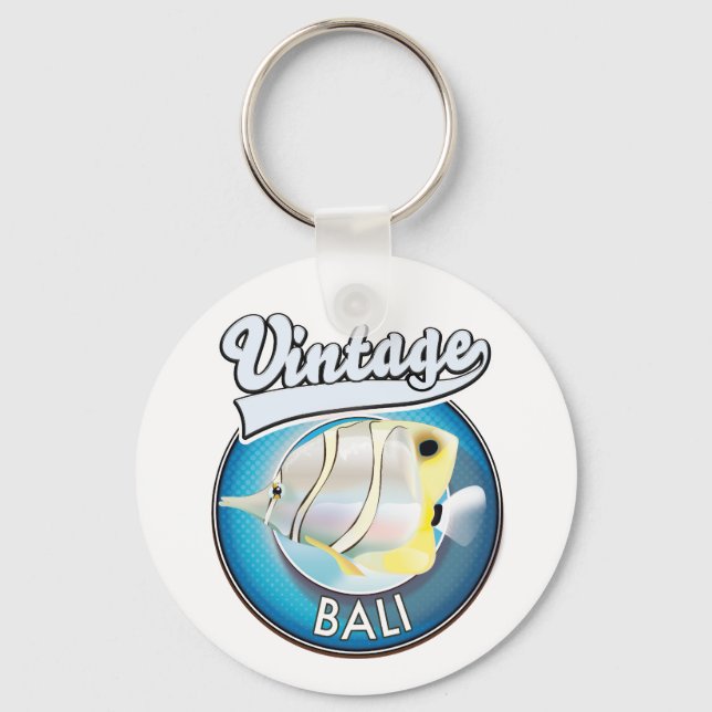 Vintage Bali retro logo Key Ring (Front)
