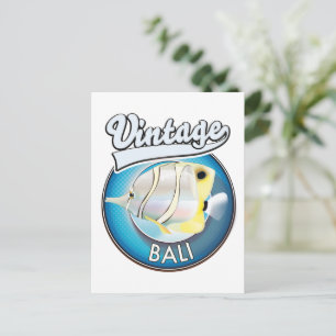 Vintage Bali retro logo Postcard