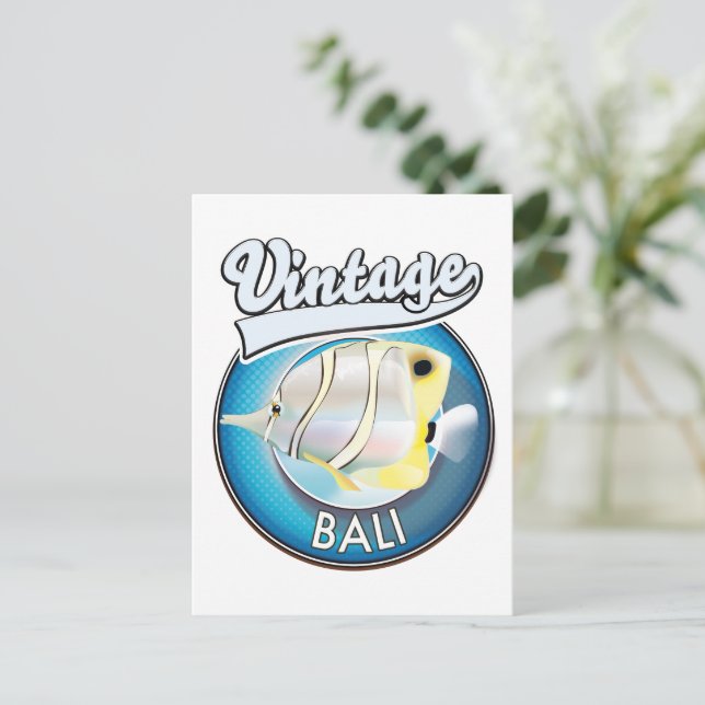 Vintage Bali retro logo Postcard (Standing Front)