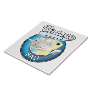 Vintage Bali retro logo Tile