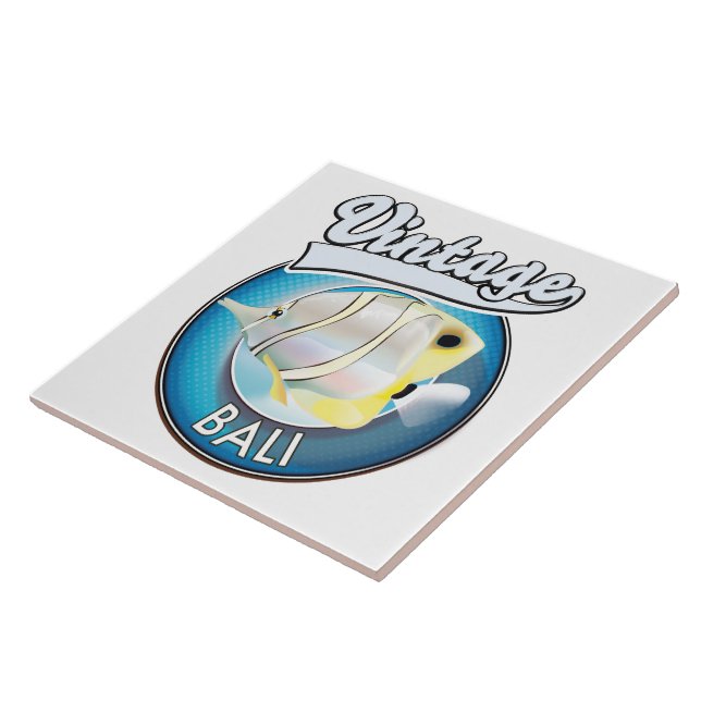 Vintage Bali retro logo Tile (Side)