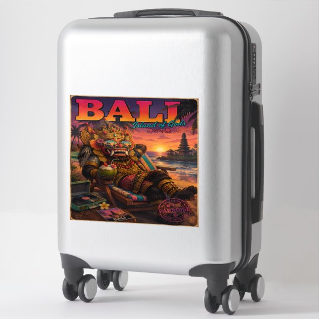 Vintage Bali Sunset Tropical Wall Art (Suitcase)