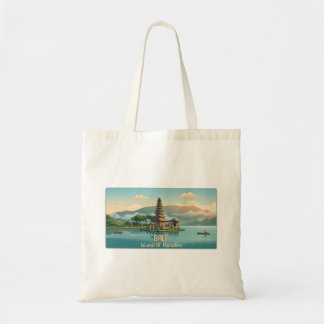 Vintage Bali Ulun Danu Beratan Lake Temple Travel Tote Bag