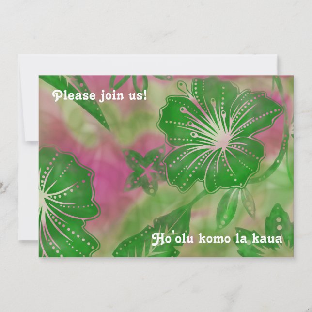 Vintage Balinese Batik Luau Invitations (Front)