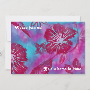 Vintage Balinese Batik Luau Invitations