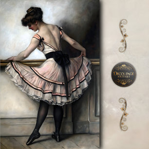 Vintage Ballerina in Pink Tutu Decoupage Tissue Paper