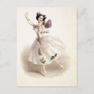 Vintage Ballerina with fairy wings Postcard